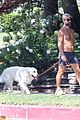 chris diamantopoulos shirtless dog walk 04